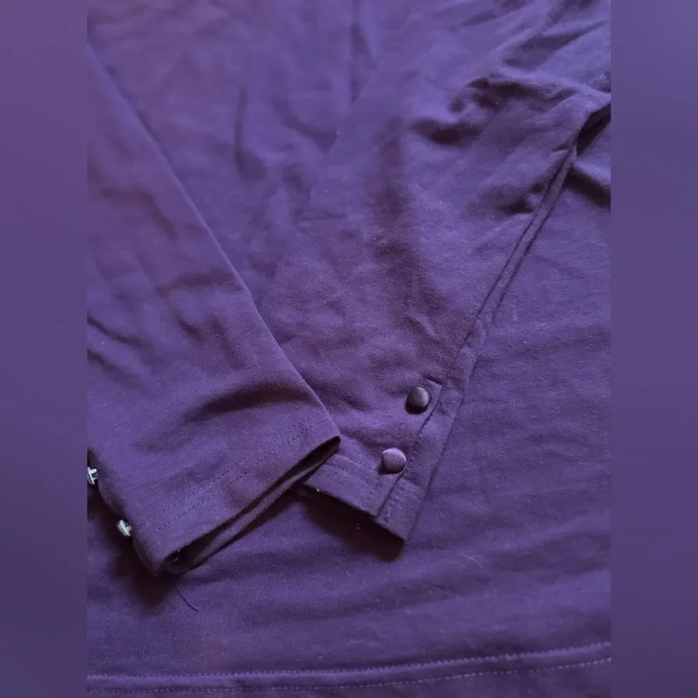 Avon Soutache Embroidery Purple Long Sleeve Tshirt Top Size Women's XL - Picture 5 of 13